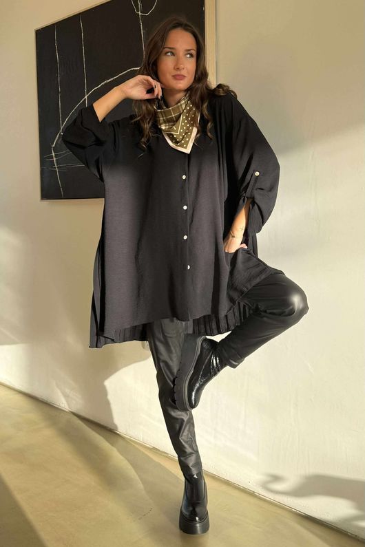 Suki Pleat Back Blouse Black /20=